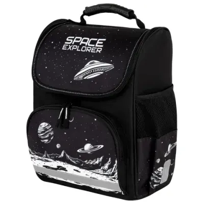 Ранец ПИФАГОР BASIC, 1 отделение, 3 кармана, эргономичная спинка, "Space invader", 35х28х18 см, 273140