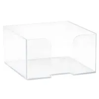 Подставка для бумажного блока пластиковая, 90х90х50 мм, прозрачная, ПЛ61
