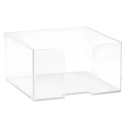 Подставка для бумажного блока пластиковая, 90х90х50 мм, прозрачная, ПЛ61