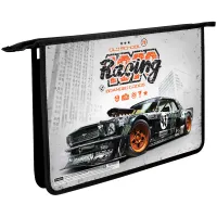 Папка для тетрадей ЮНЛАНДИЯ А4, 1 отделение, пластик, на молнии, "Cat squad", 273347