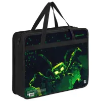 Папка на молнии с ручками BRAUBERG А4, 1 отделение, пластик, 80 мм, "Ominous spider", 273371