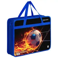 Папка на молнии с ручками BRAUBERG А4, 1 отделение, пластик, 80 мм, "Burning ball", 273373