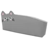 Пенал ЮНЛАНДИЯ ЮНИОР, 1 отделение, искусственная кожа, "Gray kitty", 20х9х7 см, 273819