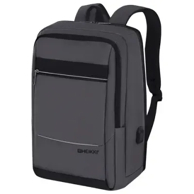 Рюкзак HEIKKI ELECT (ХЕЙКИ) универсальный, отделение для ноутбука, USB-порт, серый, 44х30х16 см, 273863