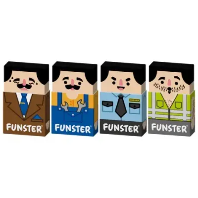 Ластик изменяющийся FUNSTER (ФАНСТЕР) "ЛЫСЫЙ МЭН", 50х30х12 мм, картонный держатель, ассорти, 274022