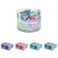 Точилка ERICH KRAUSE "EasySharp Pastel", 2 отверстия, клиновидная, корпус ассорти, 60011