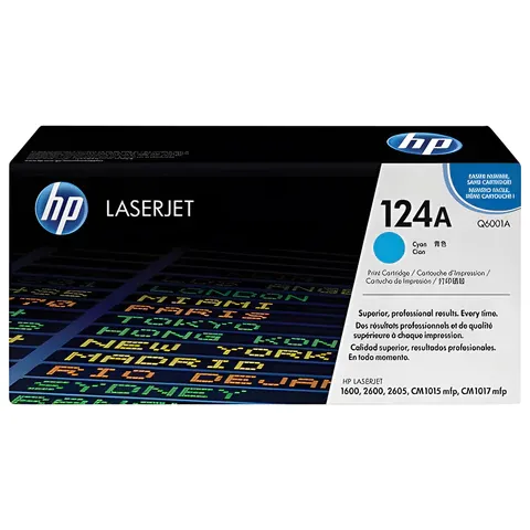 Фото товара «Картридж лазерный HP (Q6001A) ColorLaserJet CM1015/2600 и др, №124A, голубой, оригинальный, ресурс 2000 страниц»
