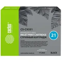 Картридж совм. Cactus C9351 (№21) черный для HP DJ 3920/3940/D1360/D1460/D1470/D1560 (17мл)