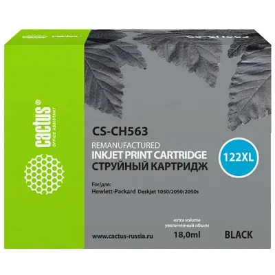 Картридж совм. Cactus CH563 (№122XL) черный для HP DJ 1050/2050/2050s (18мл)