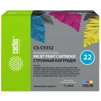 Картридж совм. Cactus C9352C (№22XL) цветной для HP DJ 3920/3940/D1360/D1460/D1470 (18мл)