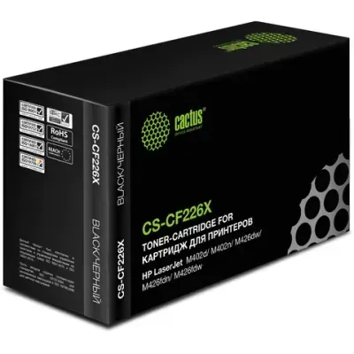 Картридж совм. Cactus CF226X черный для HP LJ M402d/M402n/M426dw/M426fdn/M426fdw (9000стр.)