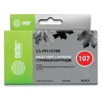 Картридж совм. Cactus PFI107BK черный для Canon IP iPF670/iPF680/iPF685/iPF770/iPF780 (130мл)