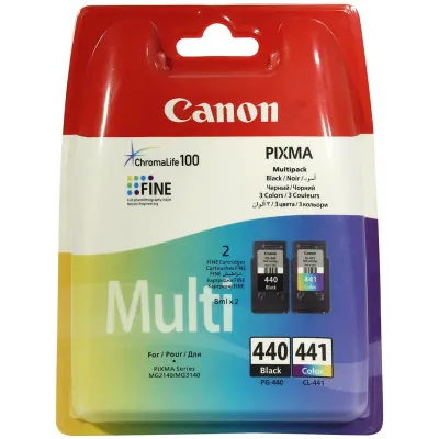 Картридж струйный CANON (PG-440/CL-441) PIXMA MG2140/MG3140, оригинальный КОМПЛЕКТ 2 цвета, 180 страниц, 5219B005