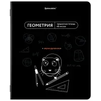 Тетрадь предметная МЕМЫ 48 л., TWIN-лак, ГЕОМЕТРИЯ, клетка, подсказки, BRAUBERG, 405101