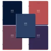 Тетрадь А5, 48 л., BRAUBERG, скоба, клетка, SoftTouch, "NoteBookMono", (микс в спайке), 405325