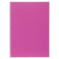 Тетрадь обложка пластик, А4, 80 л., гребень, клетка, HATBER, "LINE NEON" Розовая, 081545, 80Т4В1гр_03033