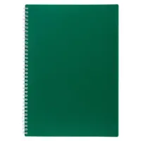 Тетрадь обложка пластик, А4, 80 л., гребень, клетка, HATBER, "VELVET" Зеленая, 081563, 80Т4В1гр_01607