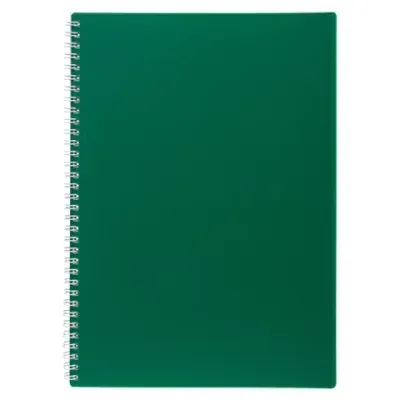 Тетрадь обложка пластик, А4, 80 л., гребень, клетка, HATBER, "VELVET" Зеленая, 081563, 80Т4В1гр_01607