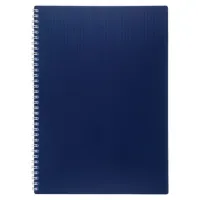 Тетрадь обложка пластик, А4, 80 л., гребень, клетка, HATBER, "VELVET" Синяя, 081562, 80Т4В1гр_01609
