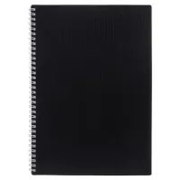 Тетрадь обложка пластик, А4, 80 л., гребень, клетка, HATBER, "VELVET" Черная, 081566, 80Т4В1гр_01601