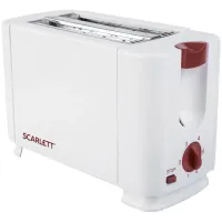 Тостер SCARLETT SC-TM11013, 650 Вт, 2 тоста, 6 режимов, сталь, белый