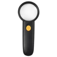 Лупа просмотровая BRAUBERG, С ПОДСВЕТКОЙ, диаметр 50 мм, увеличение 5, корпус черный, 454128