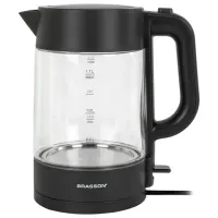 Чайник BRASSON (БРАССОН) KT-727, 1,7 л, 2200 Вт, стекло, графит, подсветка, 455190