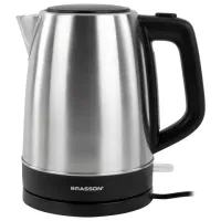 Чайник BRASSON (БРАССОН) KT-040, 1,7 л, 2200 Вт, индикатор уровня воды, сталь, черный, 455192
