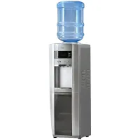 Кулер для воды SONNEN FSC-02BA, напольный, НАГРЕВ/ОХЛАЖДЕНИЕ КОМПРЕССОР, шкаф, 2 крана, серый, 455416
