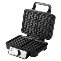 Электровафельница антипригарная для венских и бельгийских вафель, 2 вафли, 1200 Вт, DASWERK (ДАСВЕРК), WM-6, 455653