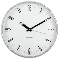 Часы настенные TROYKATIME (TROYKA) 77777710, круг, белые, серебристая рамка, 30,5х30,5х3,5 см