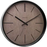 Часы настенные TROYKATIME (TROYKA) 77770743, круг, коричневые, черная рамка, 30,5х30,5х5 см