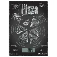 Весы кухонные SCARLETT SC-KS57P66, электронный дисплей, max вес 10 кг, тарокомпенсация, стекло