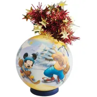 Шар пластиковый "Рождественский" Микки Маус и компания играют в хоккей" 95мм
