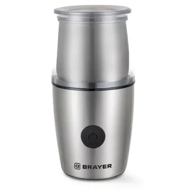 Кофемолка с капучинатором BRAYER BR1185, 200 Вт, вместимость 100 г, сталь