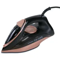 Утюг паровой SONNEN SI-6680, 2200 Вт, керамическое покрытие, антикапля, черный/розовый, 456997