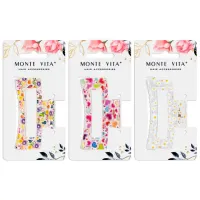 Краб для волос 8,5 см, прозрачный с рисунком, АССОРТИ, MONTE VITA (МОНТЕ ВИТА), 457005