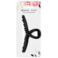 Краб для волос 11 см, soft-touch, чёрный, MONTE VITA (МОНТЕ ВИТА), 457006