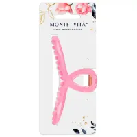 Краб для волос 11 см, глянцевый, розовый, MONTE VITA (МОНТЕ ВИТА), 457007
