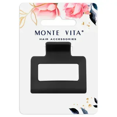 Краб для волос 5 см, soft-touch, чёрный, MONTE VITA (МОНТЕ ВИТА), 457009