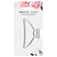 Краб для волос 7,8 см, серебристый, MONTE VITA (МОНТЕ ВИТА), 457016