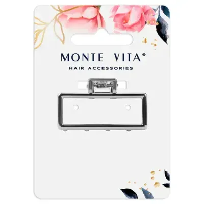 Краб для волос 4,5 см, серебристый, MONTE VITA (МОНТЕ ВИТА), 457018