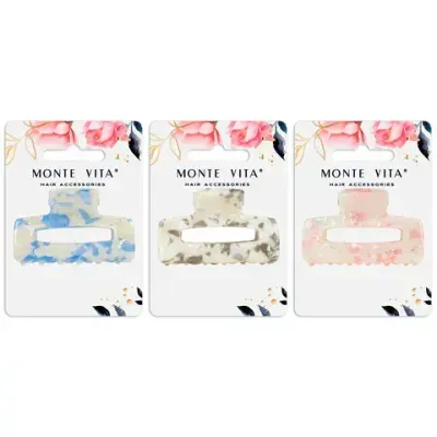 Краб для волос 6 см, АССОРТИ, MONTE VITA (МОНТЕ ВИТА), 457023