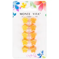Крабы для волос НАБОР 10 шт., цветочки, soft-touch, оранжевый, жёлтый, MONTE VITA (МОНТЕ ВИТА), 457027