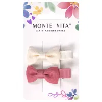 Заколки для волос НАБОР 2 шт., 4,6 см, зажим, бантики, разные цвета, MONTE VITA (МОНТЕ ВИТА), 457095