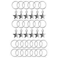 Колечки-пирсинг для волос 26 штук (12 со звездочками, 14 колечки), серебристый, MONTE VITA (МОНТЕ ВИТА), 457106