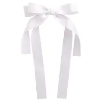 Заколка для волос зажим с бантиком, с длинными хвостиками, белый, MONTE VITA (МОНТЕ ВИТА), 457113
