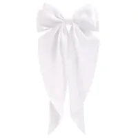 Заколка для волос баретте с бантом и широкими длинными хвостиками, белый, MONTE VITA (МОНТЕ ВИТА), 457114