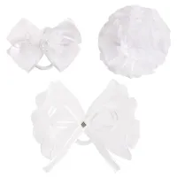 Бант для волос 8х10 см, 10х12 см, 8 см на резинке, белый, АССОРТИ, MONTE VITA (МОНТЕ ВИТА), 457117