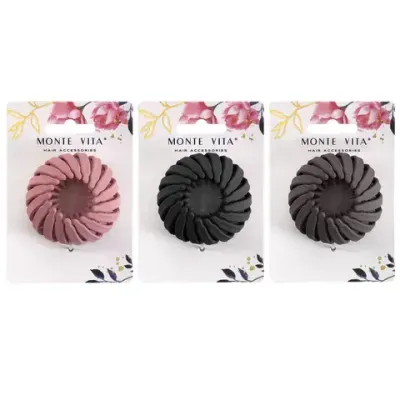 Заколка для волос, для хвоста и пучка, диаметр 6 см, soft-touch, АССОРТИ, MONTE VITA (МОНТЕ ВИТА), 457127